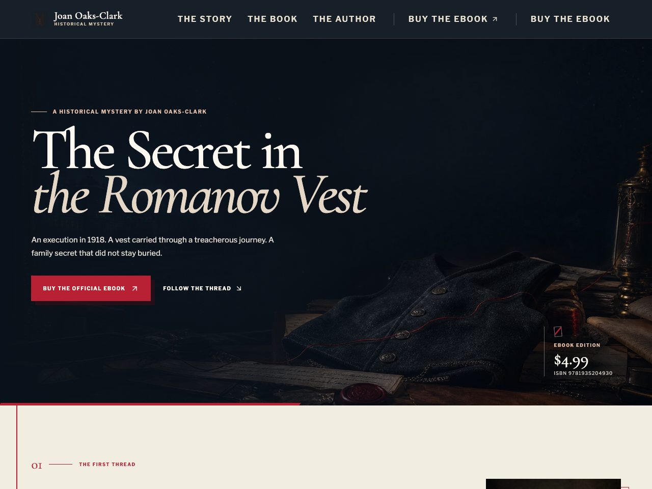The website for The Secret in the Romanov Vest