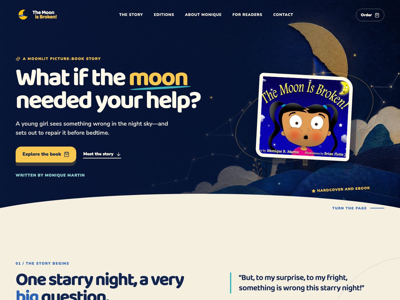 The website for The Moon is Broken!