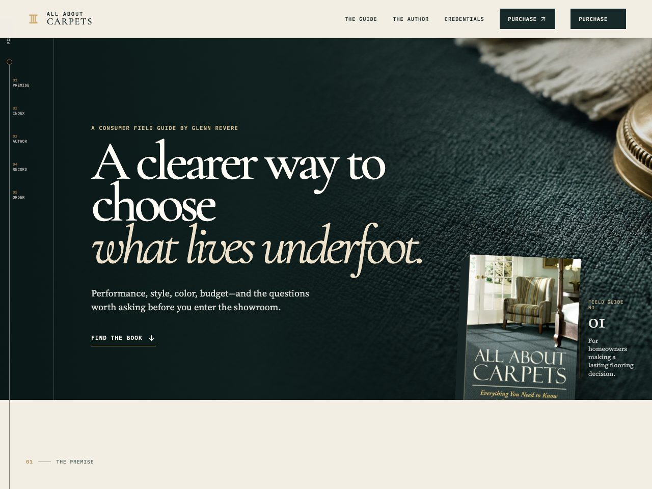 The website for All About Carpets