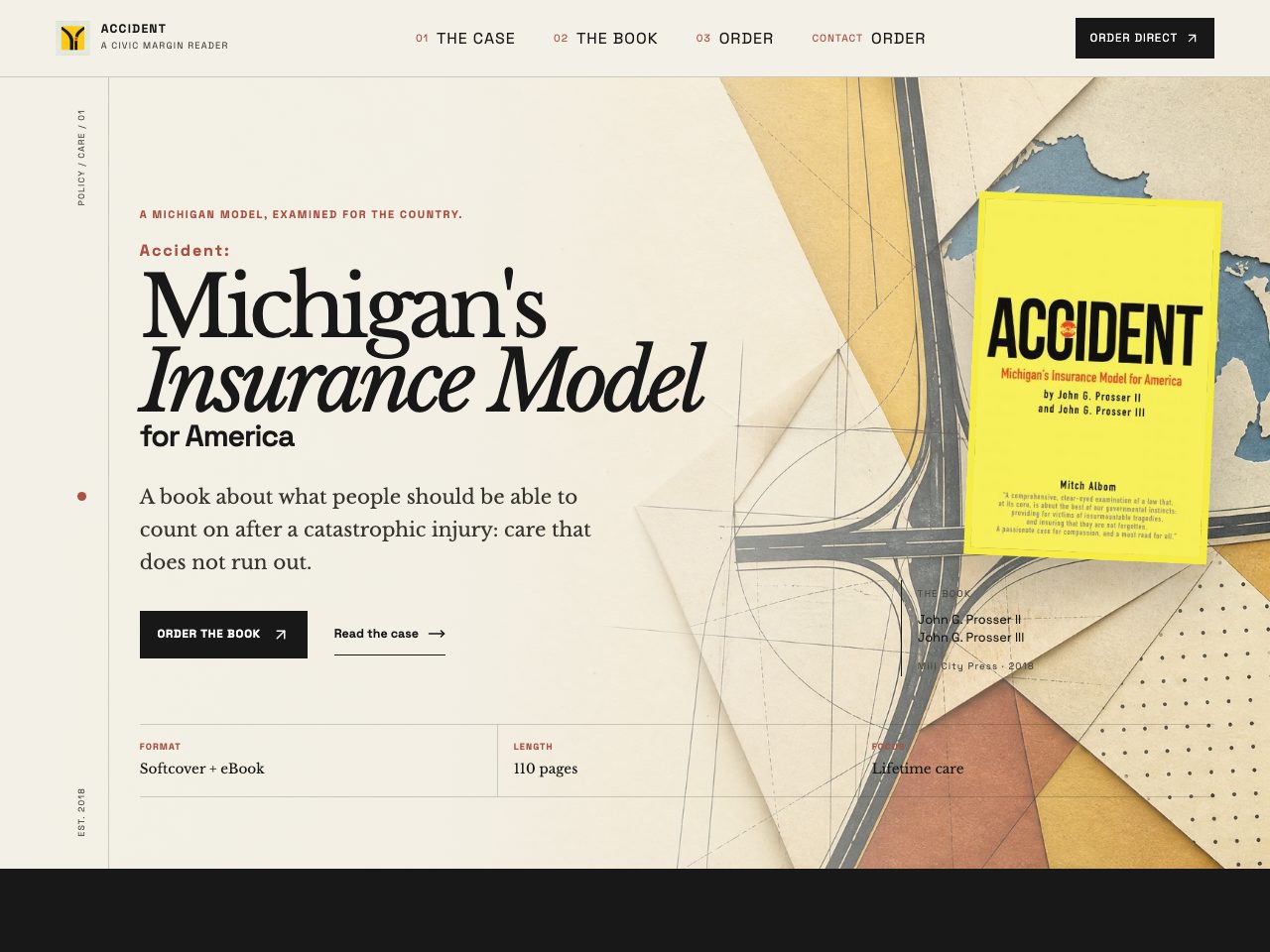 The website for Accident: Michigan's Insurance Model for America