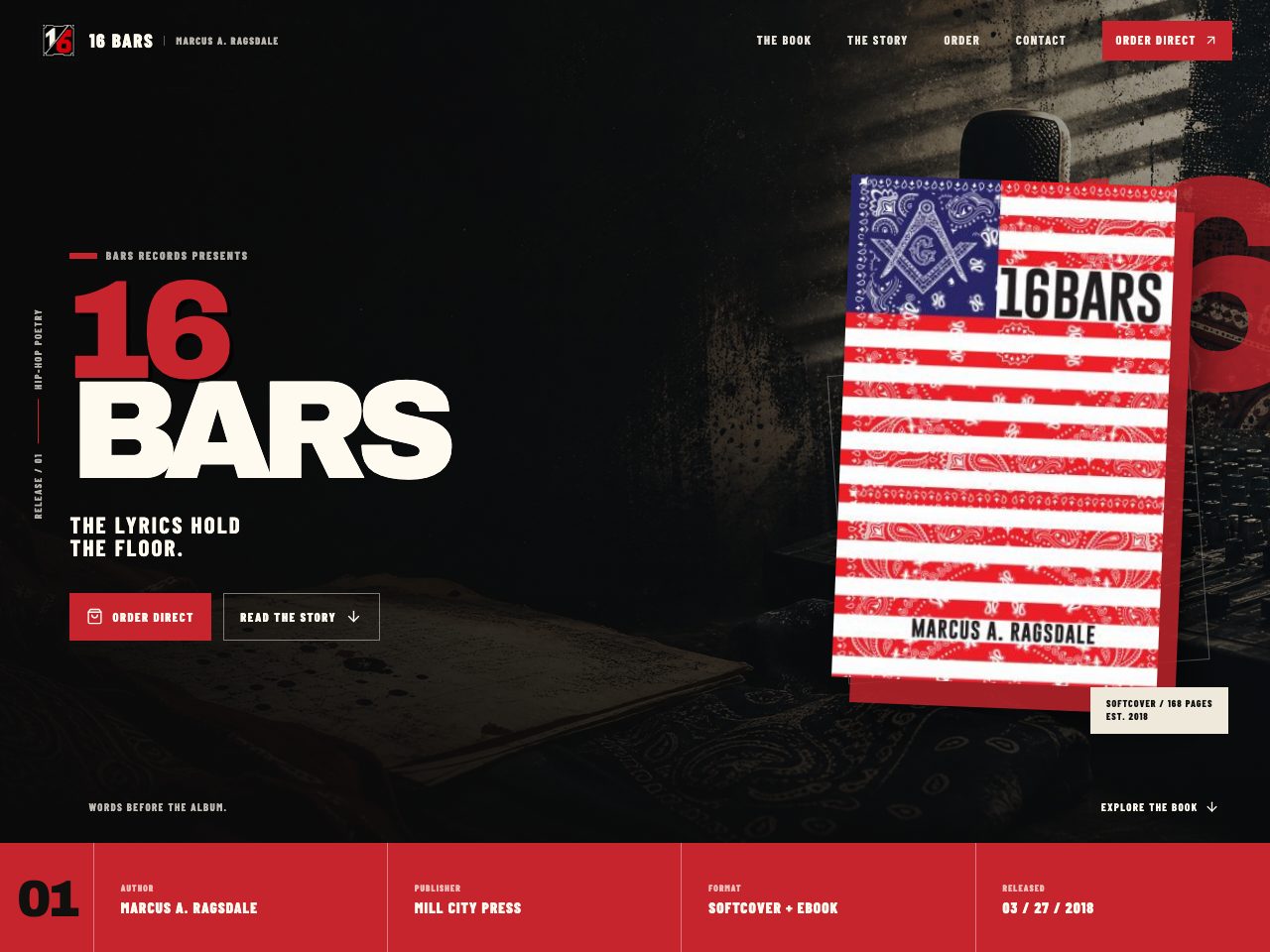 The website for 16 BARS