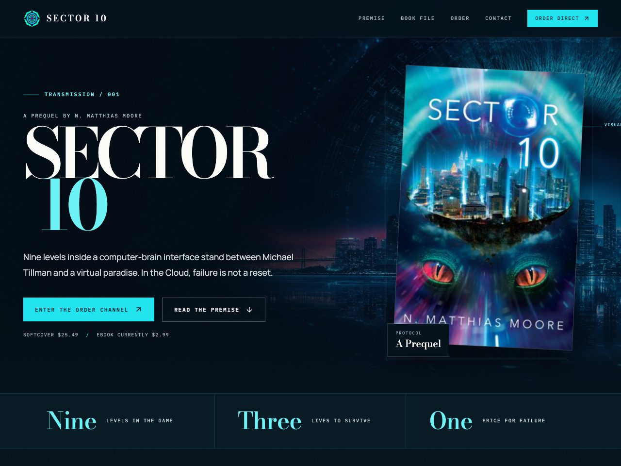 The website for SECTOR 10: A Prequel