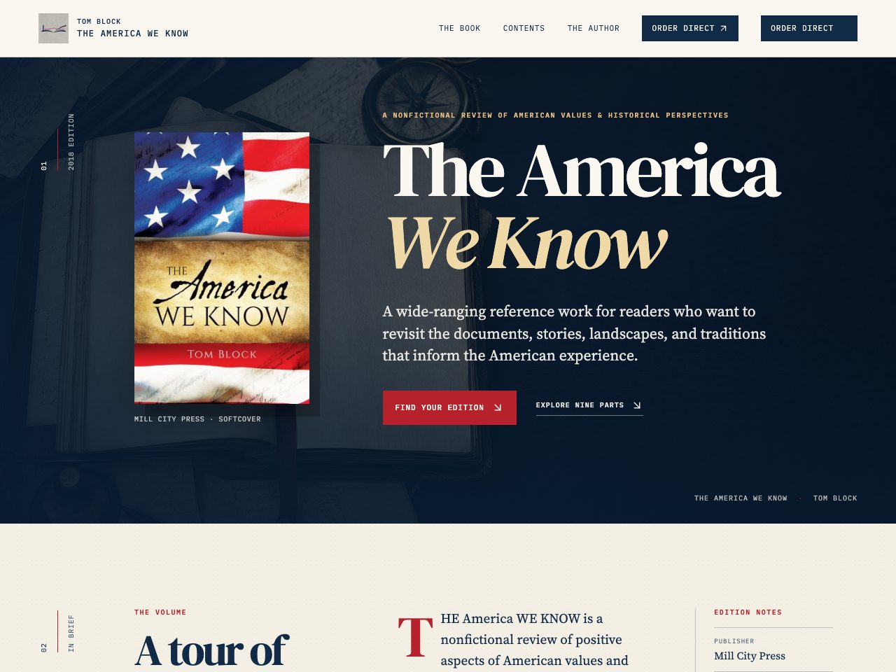 The website for THE AMERICA WE KNOW