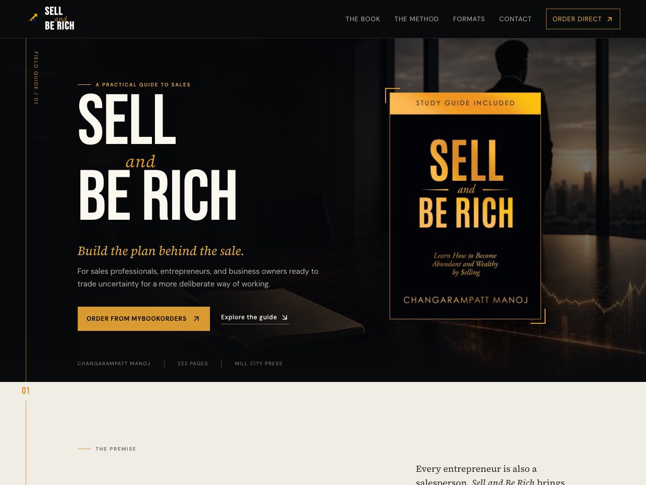 The website for Sell and Be Rich