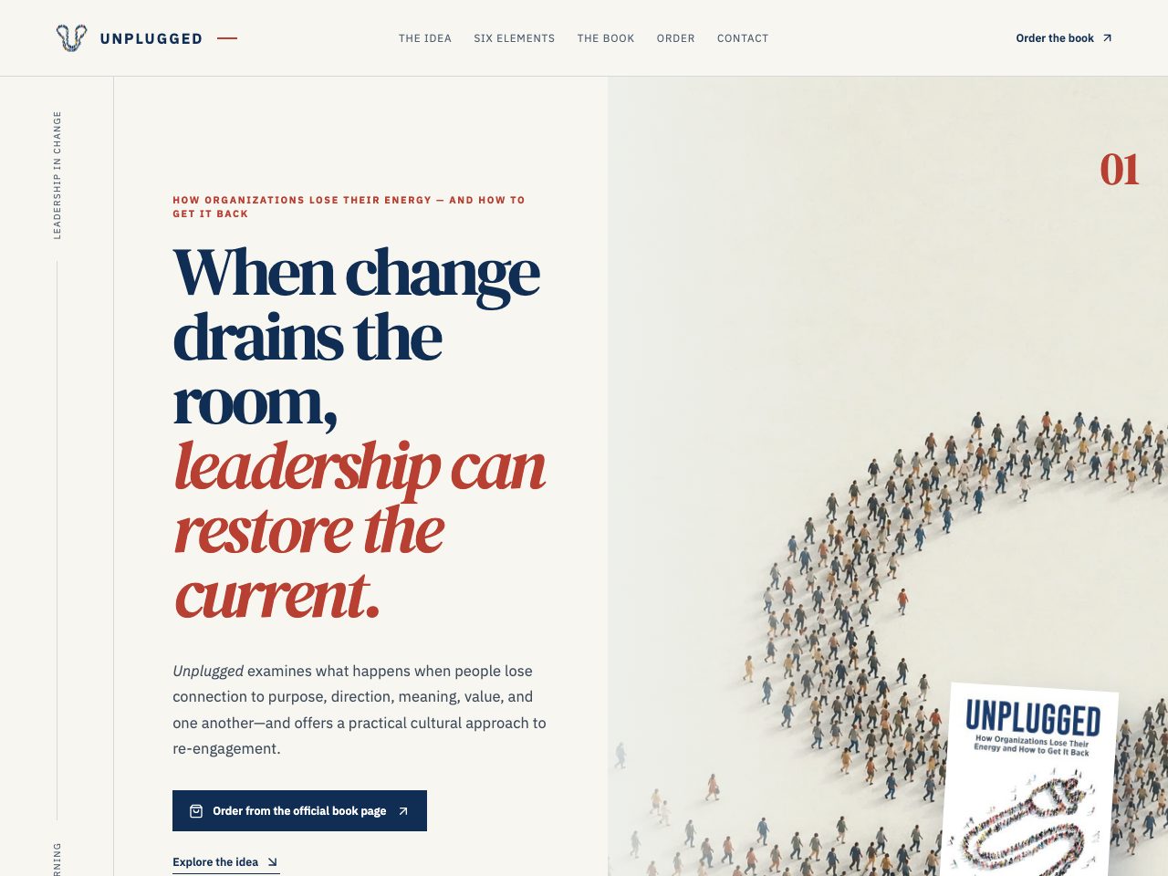 The website for Unplugged: How Organizations Lose Their Energy and How to Get It Back