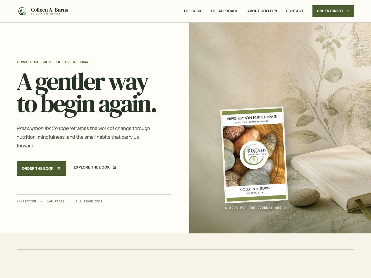 The website for Prescription for Change: Using Your Lifestyle as Medicine