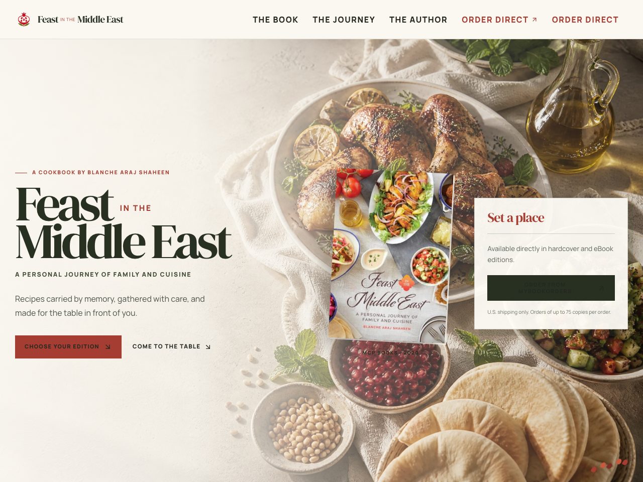 The website for Feast In The Middle East