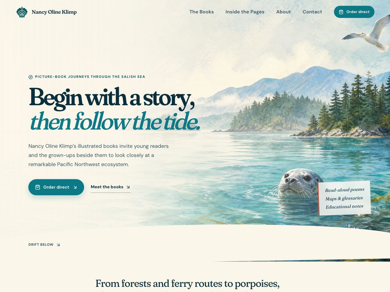The website for Meet Me at the Salish Sea