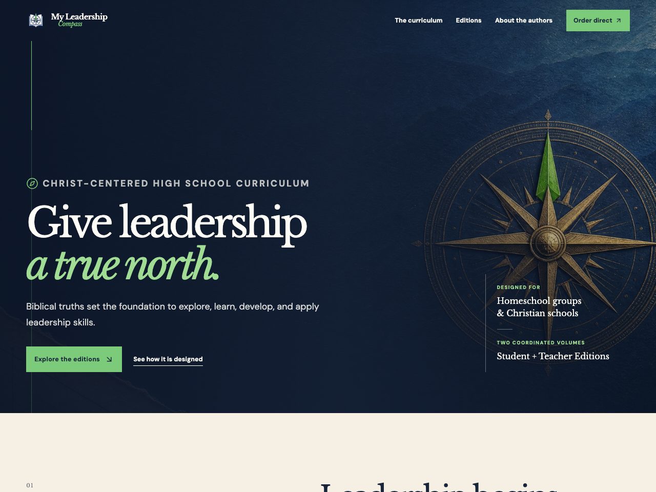 The website for My Leadership Compass