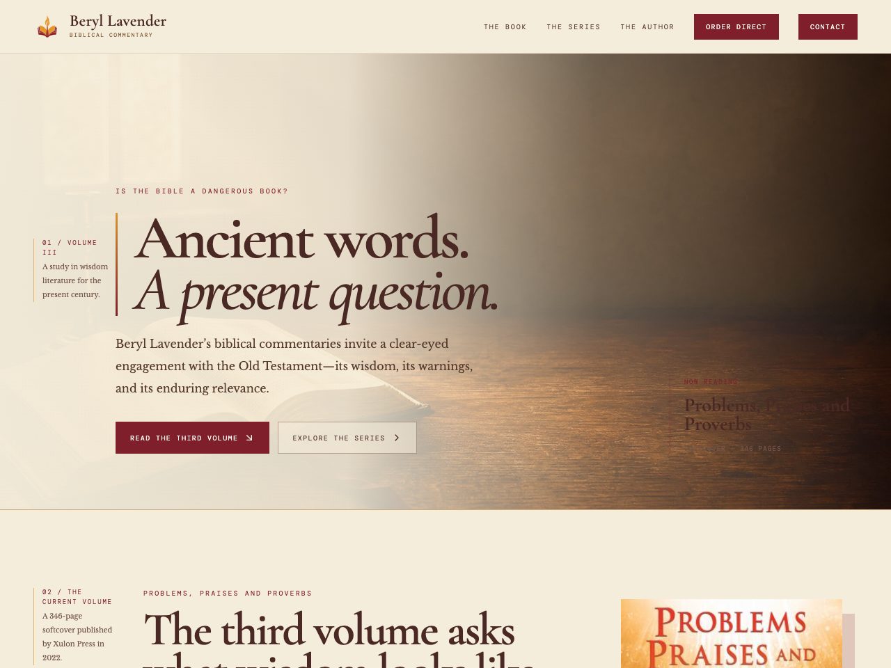 The website for Problems Praises and Proverbs (The Third Volume of Is the Bible a Dangerous Book?)