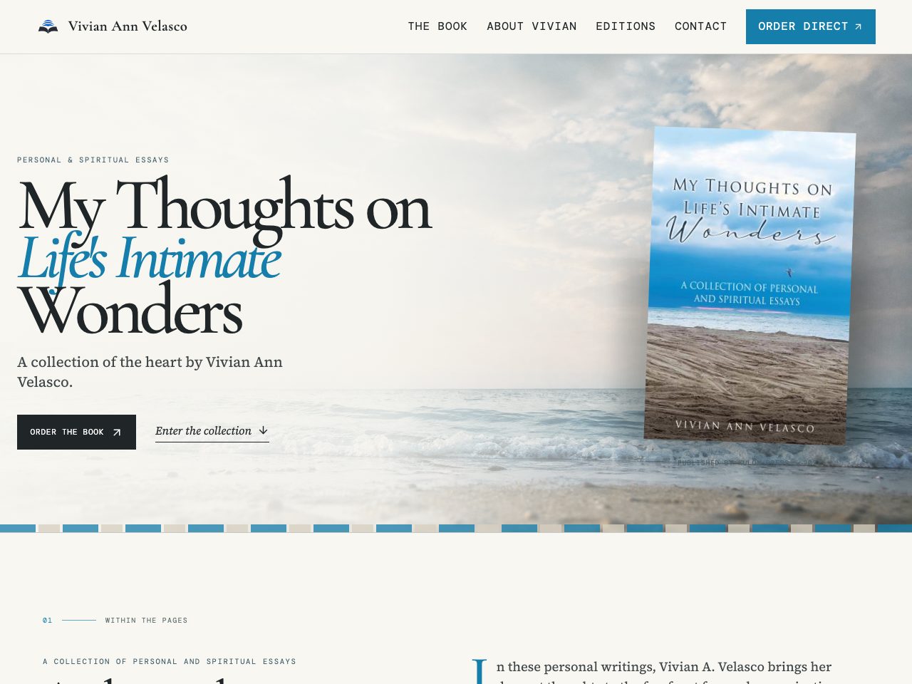 The website for My Thoughts on Life's Intimate Wonders