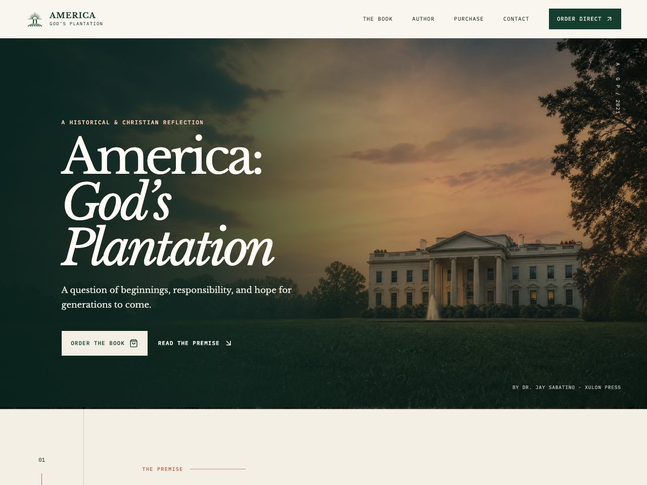The website for America: God’s Plantation