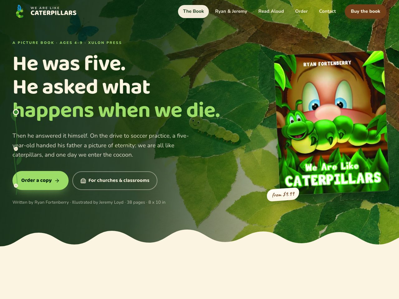 The website for We Are Like CATERPILLARS