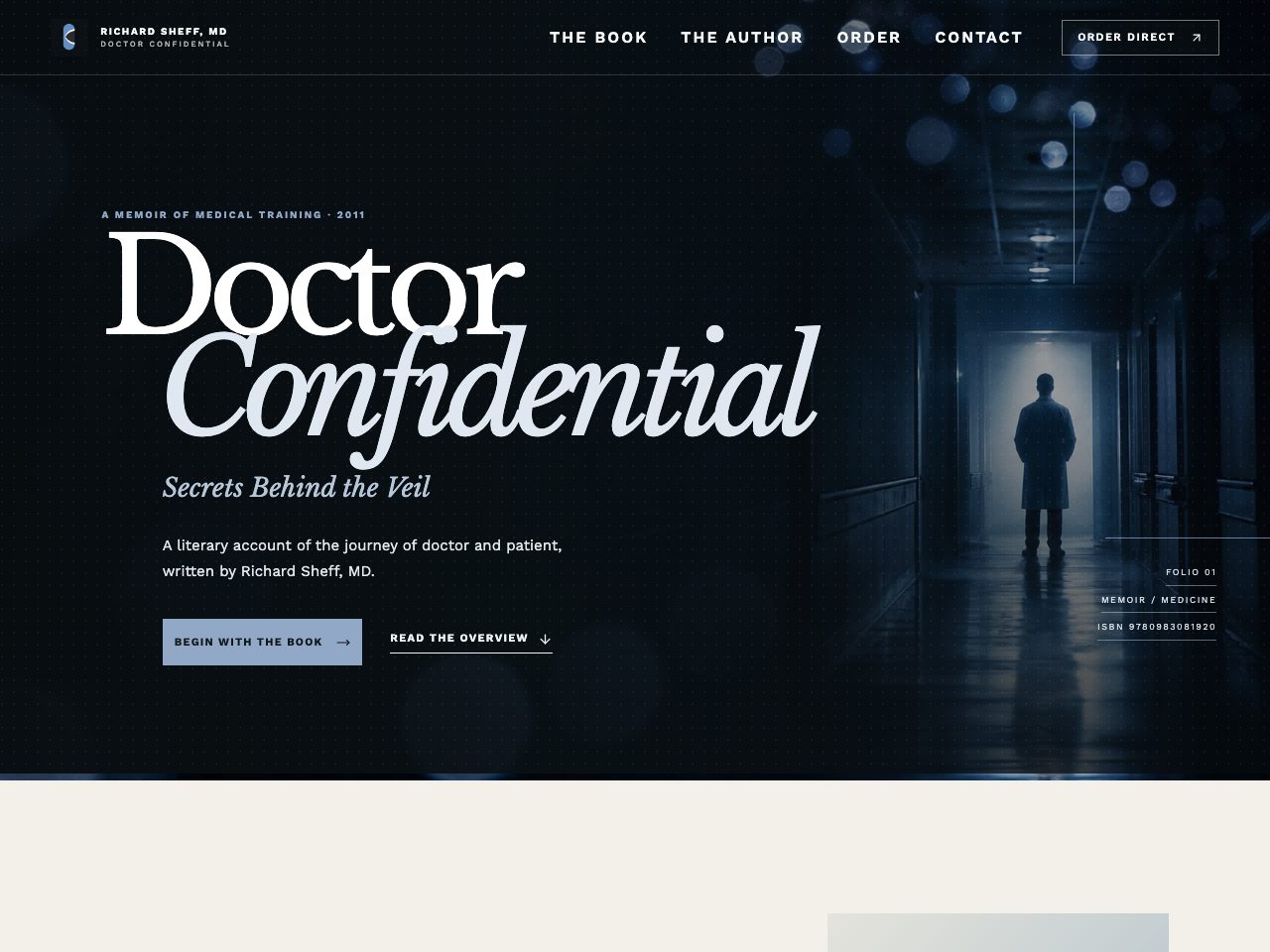 The website for Doctor Confidential: Secrets Behind the Veil