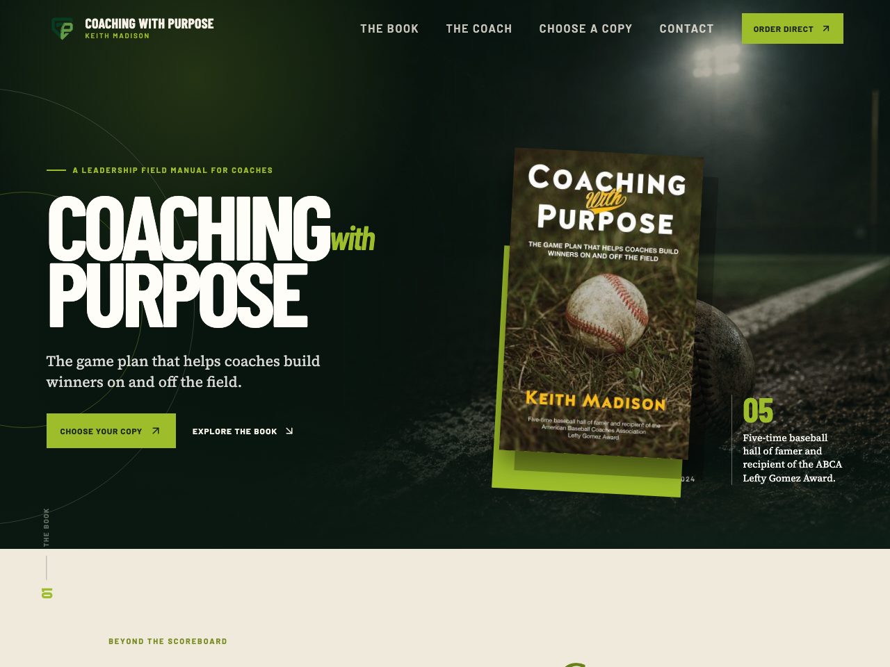 The website for Coaching with Purpose