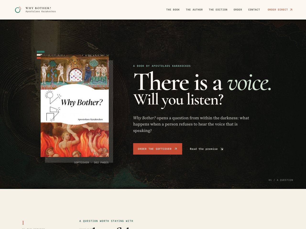 The website for Why Bother?