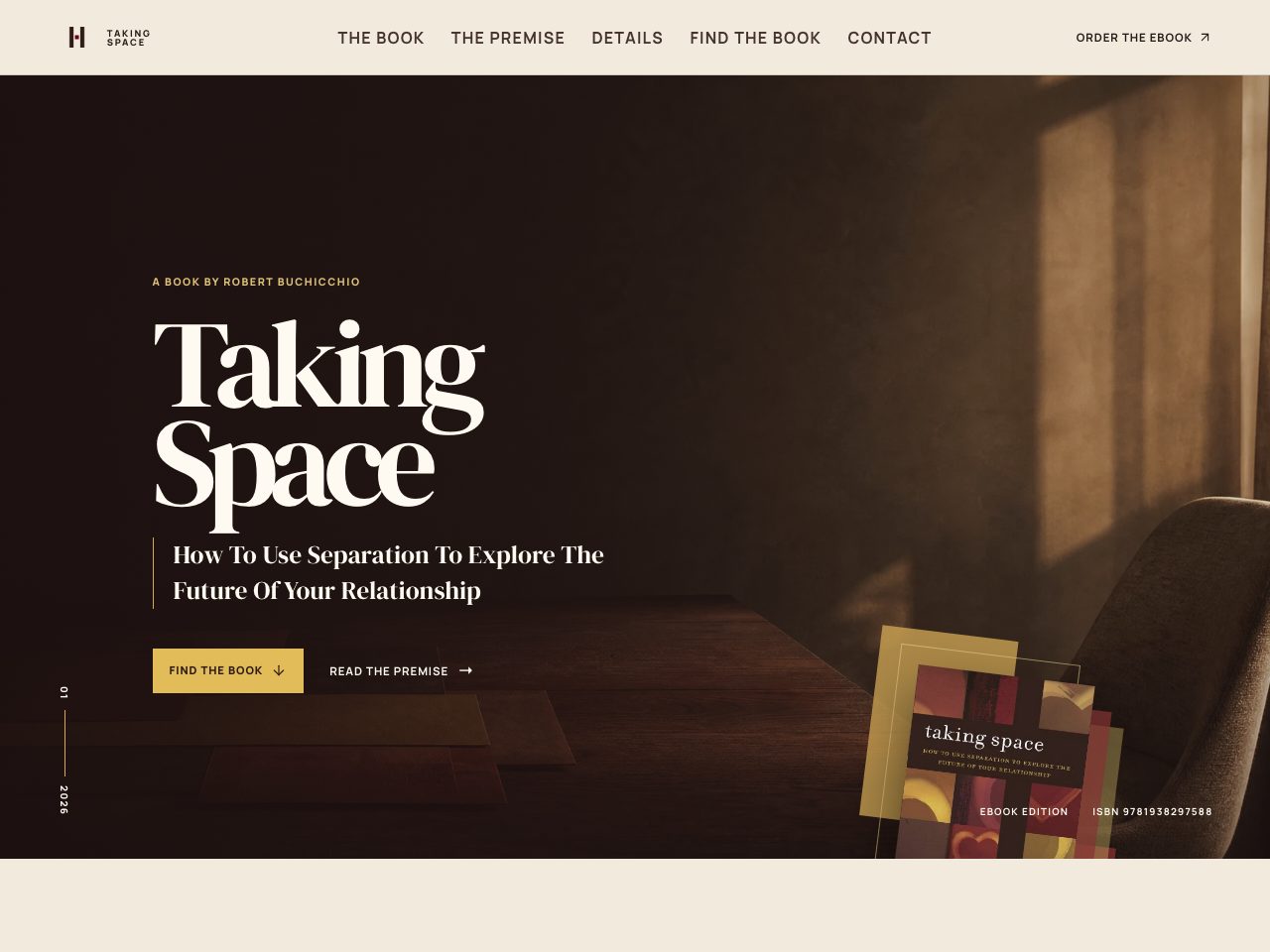 The website for Taking Space