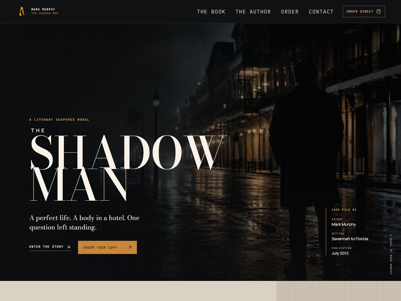 The website for The Shadow Man