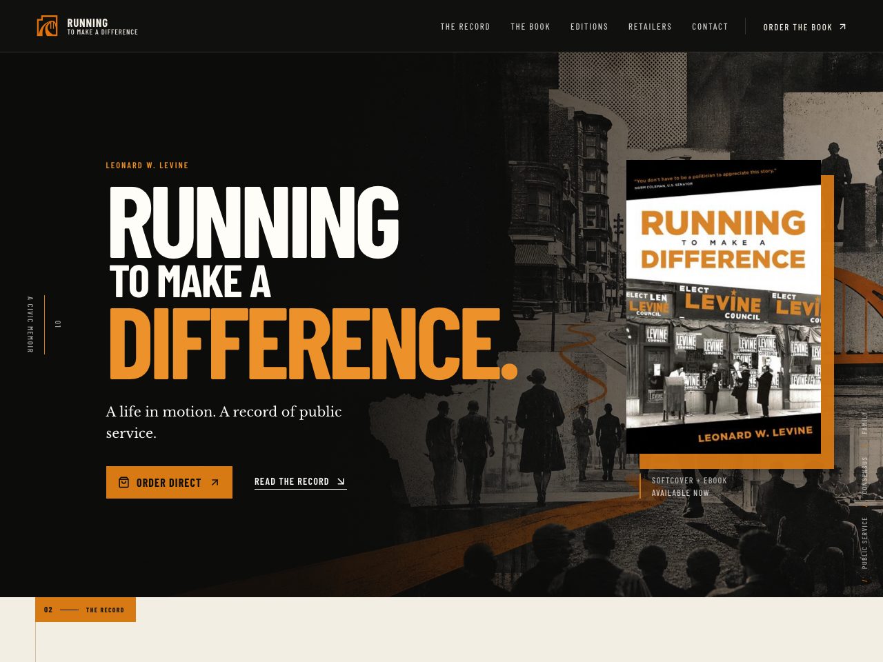 The website for Running to Make a Difference
